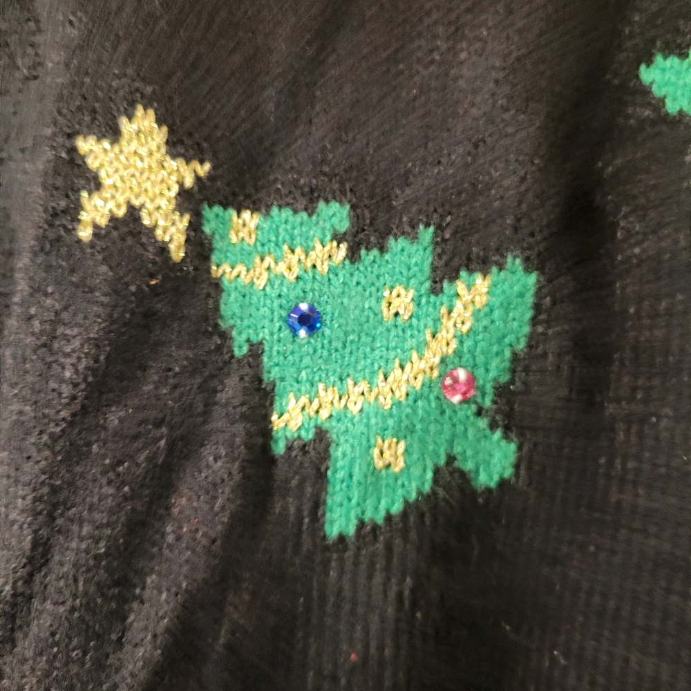 Major Label NWOT Christmas Tree Sweater Womens Size Large - Picture 2 of 4